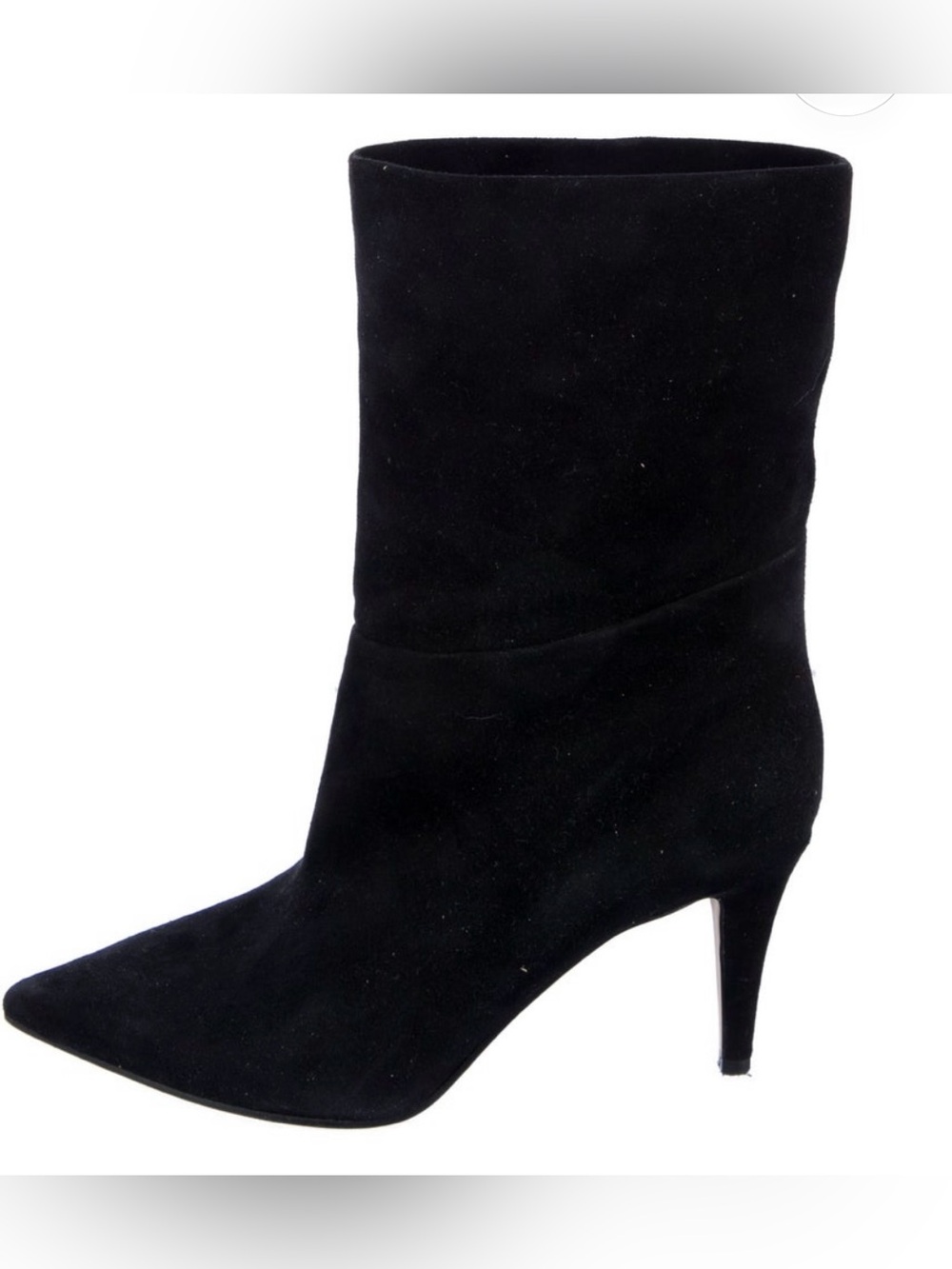 Tamara Mellon Black Suede Mid-Calf Stiletto Boot